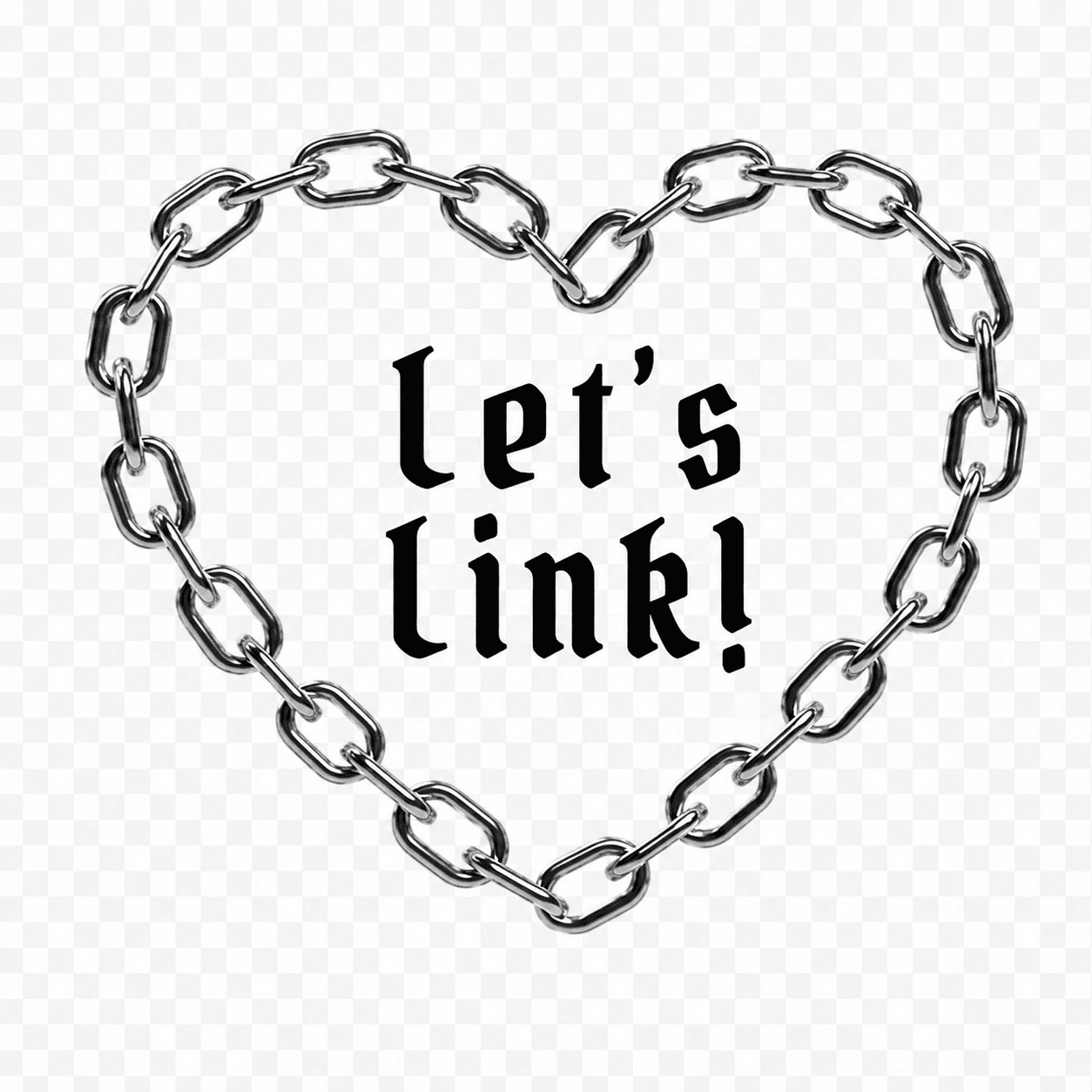 Let's link chain heart illustration